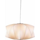 Lex Pendant Lamp in Stainless Steel & White Spun Poly Resin Shade